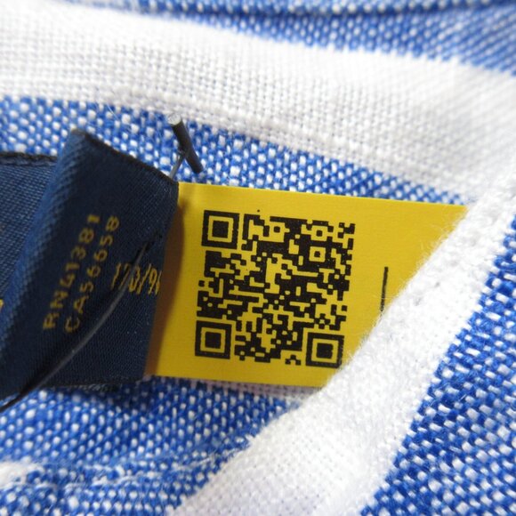 NWT Polo Ralph Lauren Blue White Striped Belted Linen Shirtdress Shirt Dress 8 - Picture 6 of 8